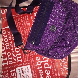 Red and purple Lululemon bags